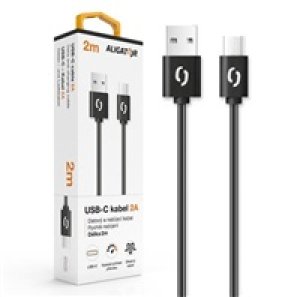 ALIGATOR datový kabel 2A, USB-C, délka 2m, černá