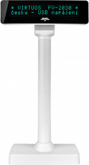 VFD zák.displej FV-2030W 2x20, 9mm,USB, bílý
