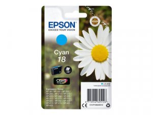 Náplň Epson 18, C13T18024022 azurová blistr s RF / akustickým alarmem 
