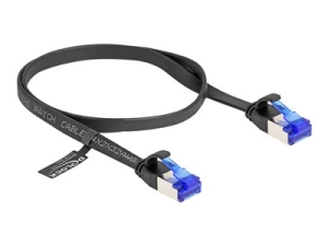 Delock - Patch kabel - RJ-45 (M) do RJ-45 (M) - 50 cm - U/FTP - CAT 6a - provedení bez hrbolku, plochý - cerná