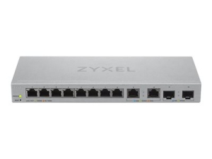 Zyxel XGS1210-12 - V2 - přepínač - řízený - 8 x 10/100/1000 + 2 x 100/1000/2.5G + 2 x 1 Gigabit / 10 Gigabit SFP+ (uplink) - desktop, pro připevnění na zeď