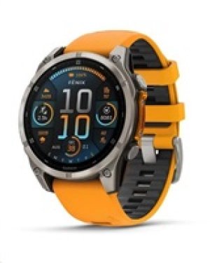 Garmin - fenix 8 Solar Sapphire - 51 mm - Titanium with Amp Yellow | Graphite Silicone Band, EU