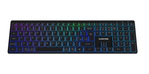 CANYON keyboard HKB-W11 EN/CS RGB Dual Mode Wireless Black