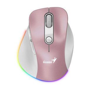 Myš bezdrátová, Genius Ergo 9000S Pro, růžová, optická, 2400DPI