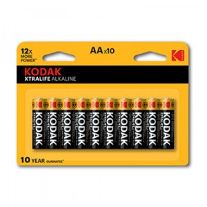 Baterie jednorázová alkalická, tužková, AA, 1.5V, Kodak, blistr, 10-pack, KOD-LR6XTBL10, Alkaline XTRALIFE