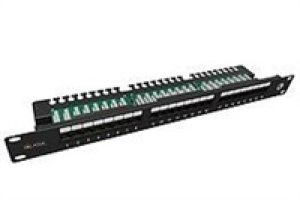 Solarix Patch panel 24 x RJ45 CAT5E UTP s vyvazovací lištou 1U SX24L-5E-UTP-BK-N