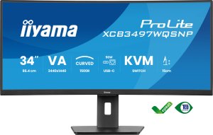 34'' iiyama XCB3497WQSNP-B1:VA,UWQHD,USB-C,RJ45,HAS