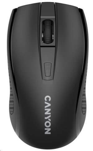 CANYON myš optická bezdrátová MW-7, nastavitelné rozlišení 800/1200/1600 dpi, 4 tl, USB dongle, 1xAA, černá
