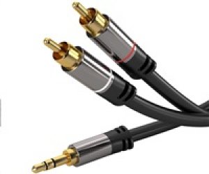 PremiumCord HQ stíněný kabel stereo Jack 3.5mm-2xCINCH M/M 5m