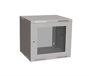 Solarix rozvaděč nástěnný skládaný SENSA LITE 9U 450mm, dveře sklo, RAL 7035 SENSA-L-9U-545-11-G