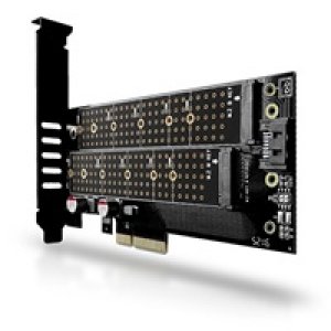 AXAGON PCEM2-D, PCIe x4 - M.2 NVMe M-key + SATA B-key slot adaptér, vč. LP