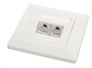 Solarix Zásuvka CAT5E STP 2 x RJ45 pod omítku bílá SX9-2-5E-STP-WH