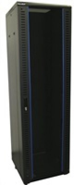 XtendLan 19" stojanový rozvaděč 42U 600x600, nosnost 500kg, skleněné dveře, plná záda, kolečka,černý