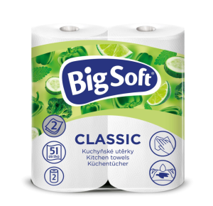 Kuchyňská utěrka Big Soft Classic 2-vrstvá, celulóza, 2 rl