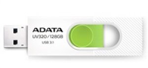 ADATA Flash Disk 64GB UV320, USB 3.1 Dash Drive, bílá/zelená