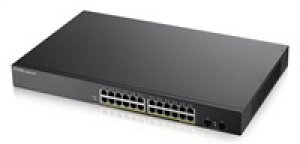 Zyxel GS1900-24HP v2 26-port Gigabit Web Smart PoE Switch, 24x gigabit RJ45, 2x SFP, PoE budget 170W