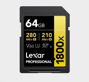 Lexar SDXC Pro 1800x U3 UHS-II R280/W210 (V60) 64GB