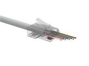 Solarix Univerzální EASY konektor RJ45 CAT5E UTP 8p8c na drát i licnu / 100 ks SXRJ45-5E-UTP-EASY