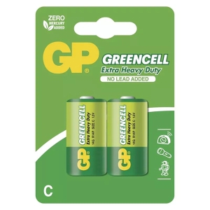 Baterie zinkochloridová, C (R14), malý monočlánek, C, 1.5V, GP, blistr, 2-pack, Greencell