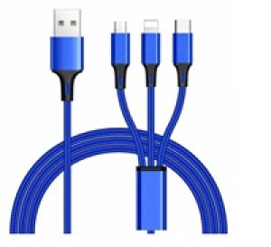Kabel PREMIUMCORD 3 in 1 USB, 3 konektory USB Type-C + micro USB + Lightning pro Apple, 1.2m (ku31pow01)