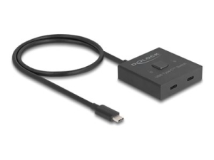 Delock - Rozdelovac/prepínac videa - 10 Gbps, obousmerný, 8K - 2 x USB-C - desktop