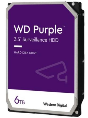WDC WD64PURZ (rozbalený) hdd 6TB SATA3-6Gbps 5400rpm 256MB CMR (řada PURPLE sledovací systémy a kamery) 180MB/s