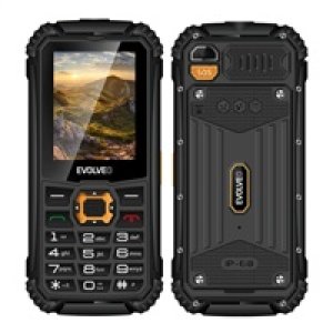 EVOLVEO StrongPhone Q1, vodotěsný odolný Dual SIM telefon, černo-oranžový