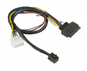 Supermicro 55cm MiniSAS HD SFF-8643 to U.2 PCIE SFF-8639 with Power Cable