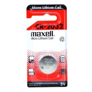 Baterie lithiová, knoflíková, CR2032, 3V, Maxell, blistr, 1-pack
