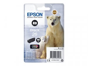 Náplň Epson 26, C13T26114022 foto černá blistr s RF / akustickým alarmem 