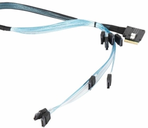 SUPERMICRO int. SlimlineSAS x8 SFF-8654 left angle to 8x SATA ,INT, 4x50,2x60,2x70cm