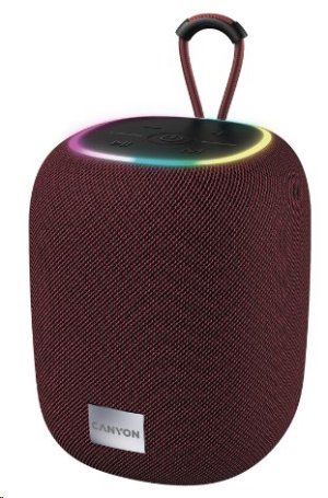 CANYON reproduktor BSP-8, RGB, BT V5.2, BLUETRUM AB5362B, 1x10W, USB-C, USB-A, microSD, AUX, červená