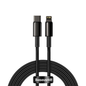 Baseus Tungsten Gold rychlonabíjecí / datový kabel USB-C na Lightning PD 20W 2m, černá