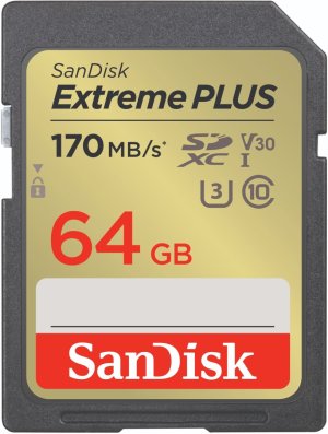 SanDisk Extreme PLUS/SDXC/64GB/170MBps/UHS-I U3 / Class 10