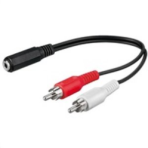 PremiumCord Kabel Jack 3.5mm-2xCINCH F/M 20cm