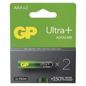Baterie alkalická, AAA (LR03), AAA, 1.5V, GP, blistr, 2-pack, Ultra Plus