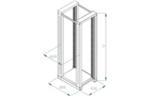 TRITON 19" montážní rám 42U, dvoudílný, hloubka 800mm
