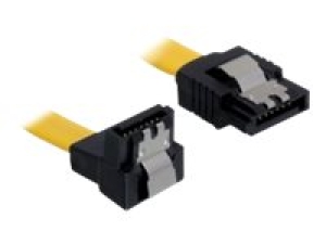 Delock - Kabel SATA - Serial ATA 150/300/600 - SATA (M) pravoúhlý do SATA (M) rovné - 30 cm - palcové svorky - žlutá