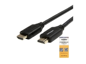 Startech StarTech.com Premium Certified High Speed HDMI 2.0 Cable with Ethernet - 1.5ft 0.5m - HDR 4K 60Hz - 20 inch Short HDMI Male to Male Cord (HDMM50CMP) - Kabel HDMI s ethernetem - HDMI s piny (male) do HDMI s piny (male) - 50 cm - černá - pro P/N: K