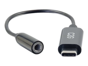 C2G USB C to 3.5mm Audio Adapter - USB C to AUX Cable - USB C to Headphone Jack - Adaptér USB-C/jack sluchátek - USB-C s piny (male) do mini-phone stereo 3.5 mm se zdířkami (female) - 15.2 cm