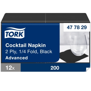 Tork černý ubrousek-koktejlový