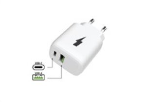 WG - Síťová nabíječka 2x USB, 1x USB-C PD PPS 3.0 30W + 1x USB-A QC4 18W, white
