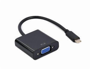 Gembird adaptér USB-C (M) na VGA (F), 0.15m kábel, čierny