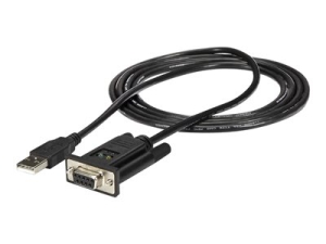 Startech USB to Serial RS232 Adapter - DB9 Serial DCE Adapter Cable with FTDI - Null Modem - USB 1.1 / 2.0 - Bus-Powered (ICUSB232FTN) - Sériový adaptér - USB 2.0 - RS-232 - černá