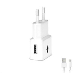 WG - Síťová nabíječka 1x USB-A, Quick Charge 3.0, 5V-9V-12V + kabel USB-A na Micro USB, white