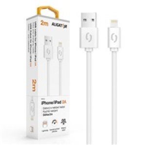 ALIGATOR datový kabel 2A, Lightning, délka 2m, bílá
