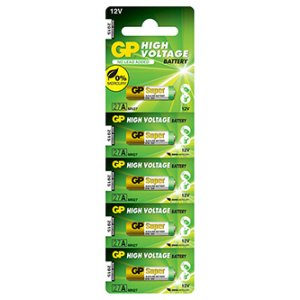 Baterie alkalická, 27A, 27A, MN27, 12V, GP, blistr, 5-pack