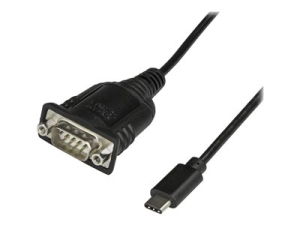 StarTech USB C to Serial Adapter Cable with COM Port Retention, 16" (40cm) USB Type C to RS232 (DB9) Serial COM Port Converter Cable, For PLCs, Scanners, Printers, Windows/macOS/Linux - Up to 921.6 Kbps Baud (ICUSB232PROC) - USB / sériový kabel - DB-9 (M)