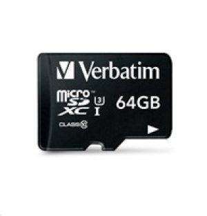 VERBATIM MicroSDXC karta 64GB Pro, U3 + adaptér