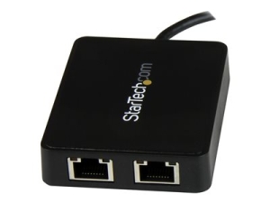 Startech USB-C to Dual Gigabit Ethernet Adapter with USB 3.0 (Type-A) Port - USB Type-C Gigabit Network Adapter (US1GC301AU2R) - Síťový adaptér - USB-C - Gigabit Ethernet x 2 + USB 3.0 - pro P/N: TB33A1C